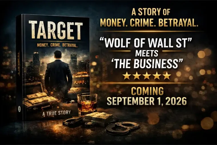 Target by Chris Burton — a story of money, crime and betrayal, out September 2026.